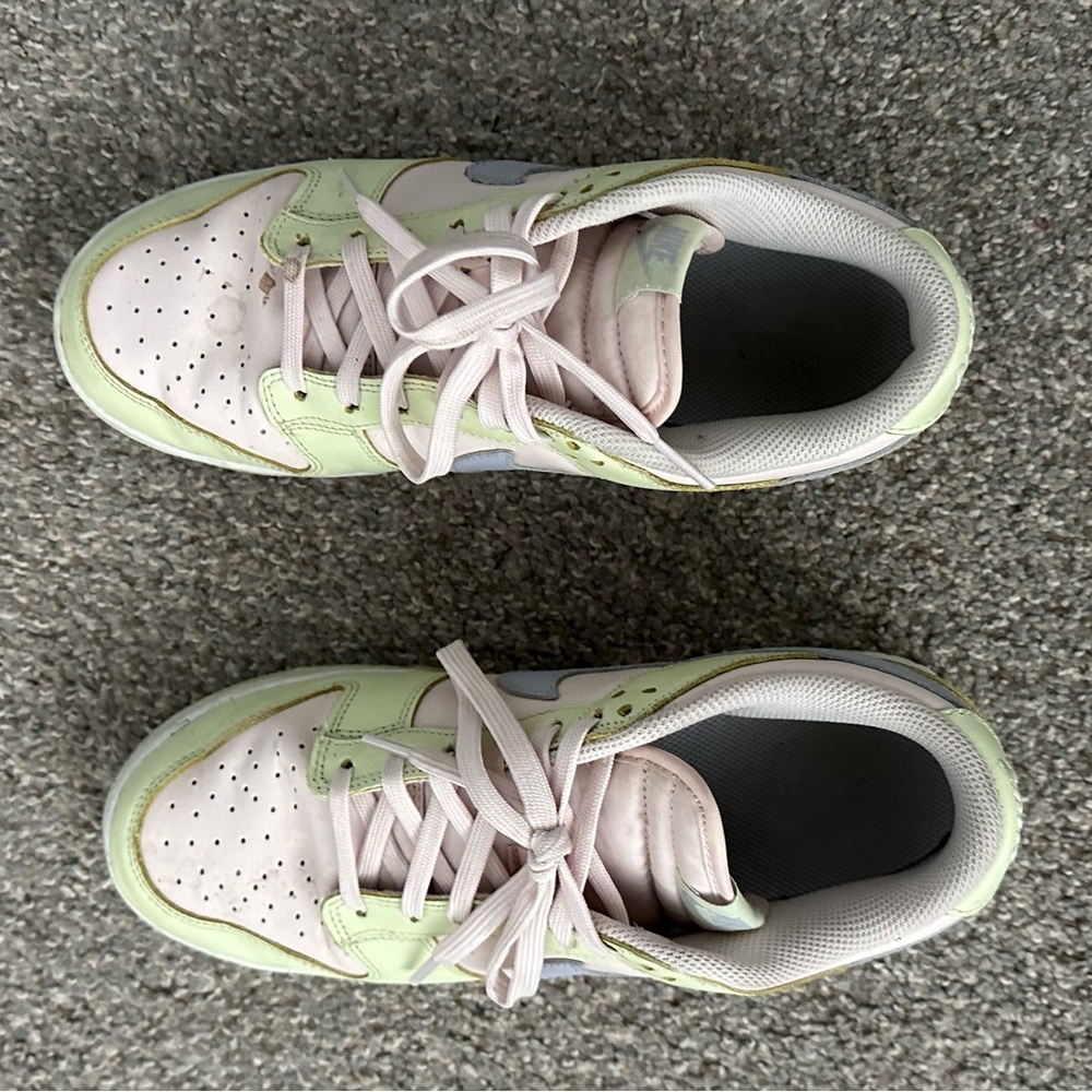 Nike low dunks green and purple